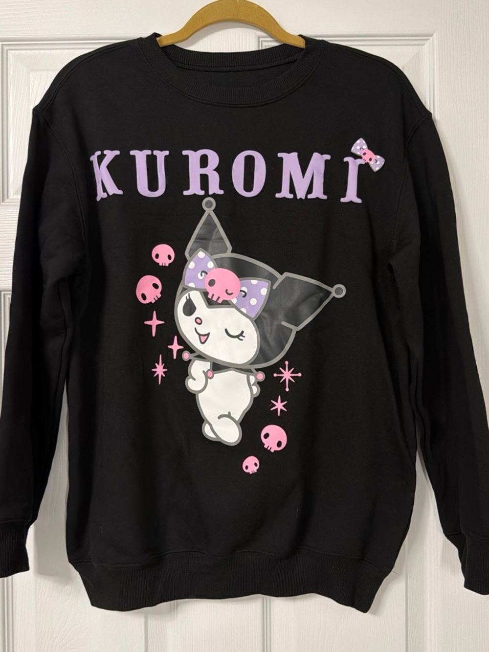 NWOT Sanrio Kuromi Black Sweatshirt with Pink & Lavender Graphics